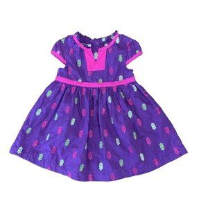 TEA COLLECTION Girls Purple Dress L 18-24 Turkey Purple Nesrin Poplin Toddler